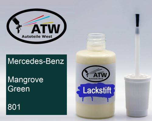 Mercedes-Benz, Mangrove Green, 801: 20ml Lackstift, von ATW Autoteile West.